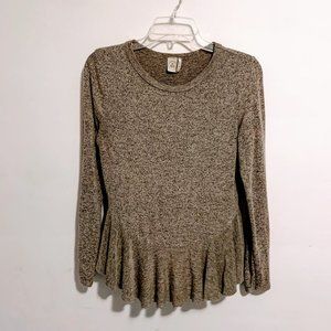 Grey Knit Peplum Top